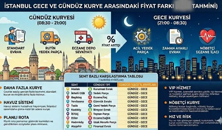 Gece kuryesi motorlu teslimat fiyat tablosu