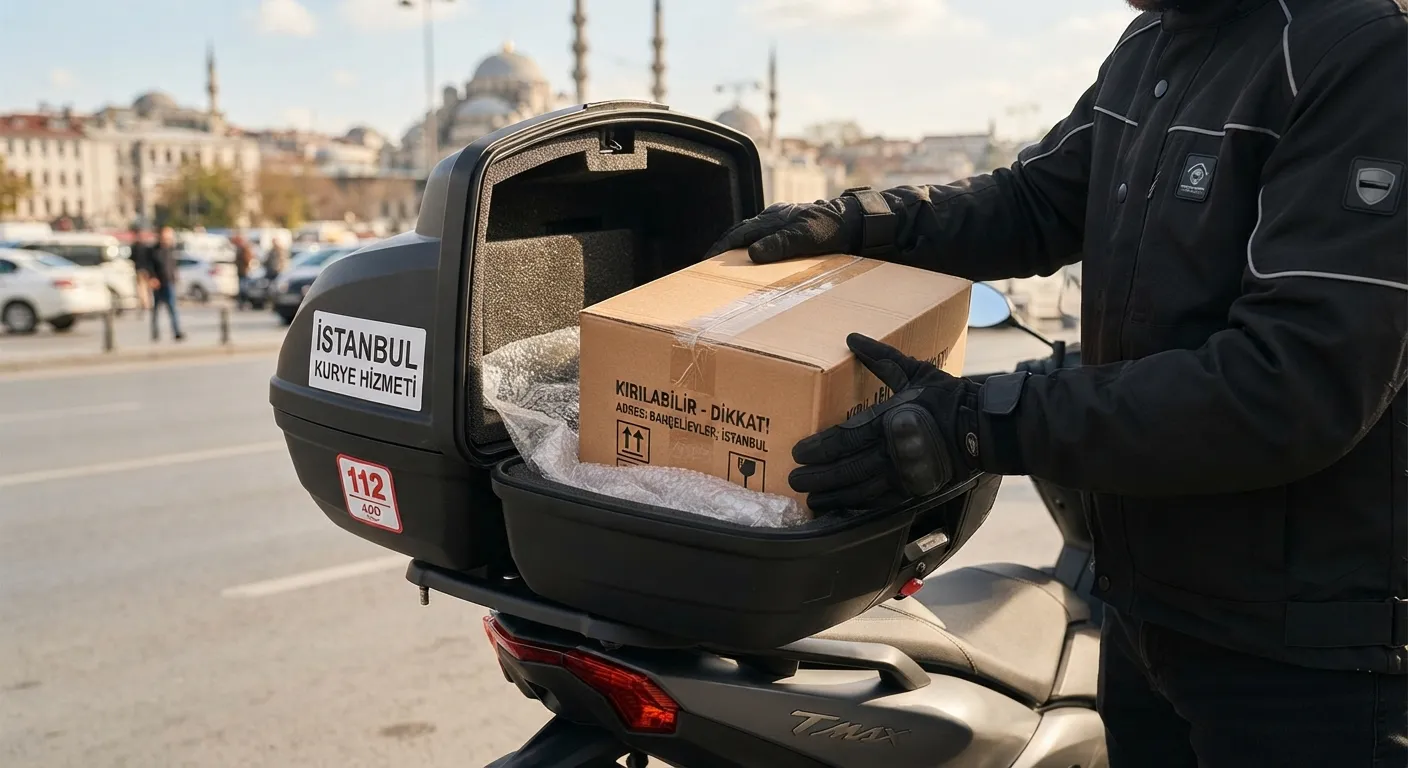 İstanbul içi kurye çantasına akıllı paketleme ve güvenli koli yerleştirme